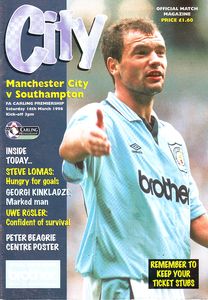 Manchester City v Southampton 1995/96
